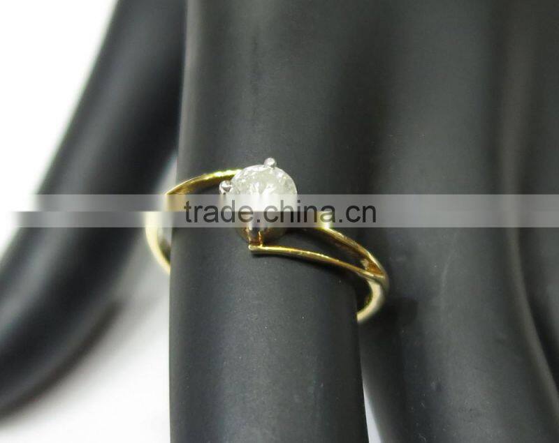 0.40cts Diamond Solitaire Ring 14K Yellow Gold 1.3gms