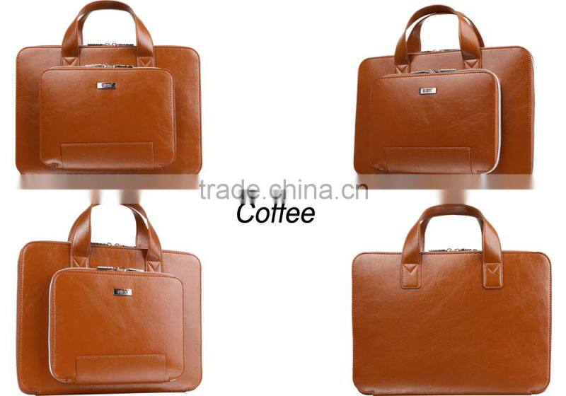 BUBM 2016 Portable Bag For Macbook Air 12 PU Leather Case Bag For Apple For Macbook 12" coffee color