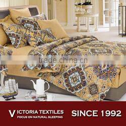 LUXURY bright chocolate 100% cotton twill printed bedding sheets set 4pcs quilt/duvet cover set