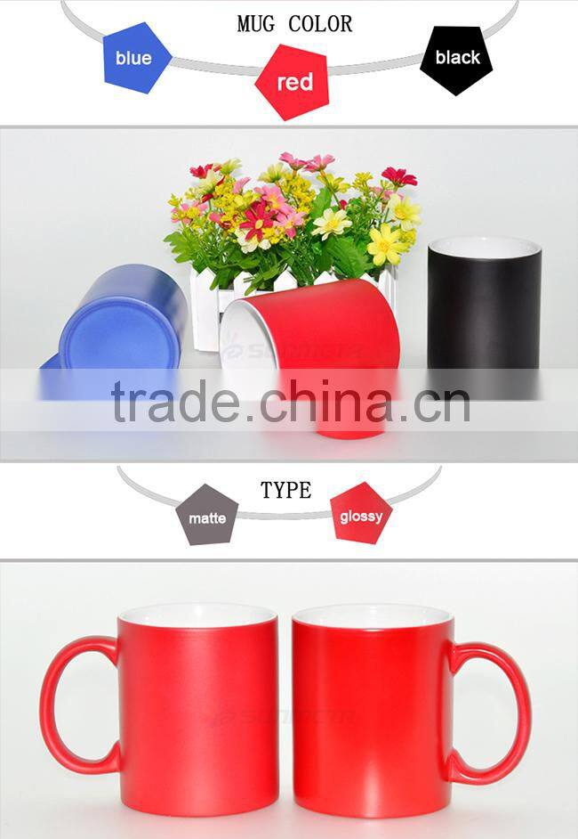 Sunmeta factory cheap ceramic 11oz wholesale cups to sublimation magic mug(SKB-05)