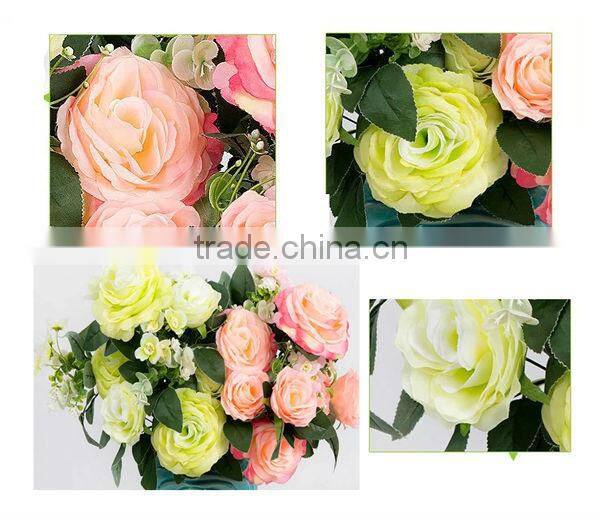 Newest decorative artificial table flowers/artificial rose flower bouquet
