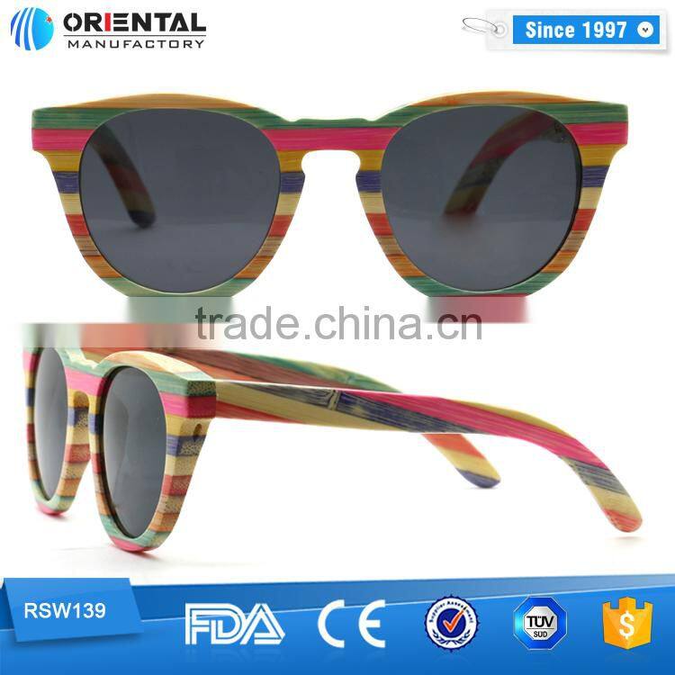 2015 New hot sale with high quanlity min order only 100 pcs Polarized multicolor bamboo sunglasses