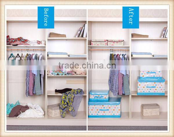 Factory price PE coating non-woven storage box with handle