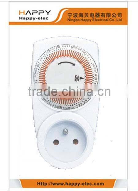 Weekly power reservation mechanical timer relay