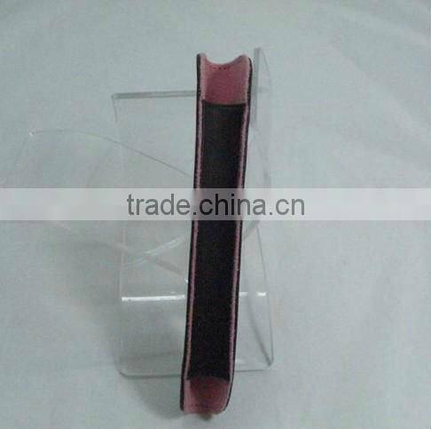 genuine leather black color pencil bag for single pen