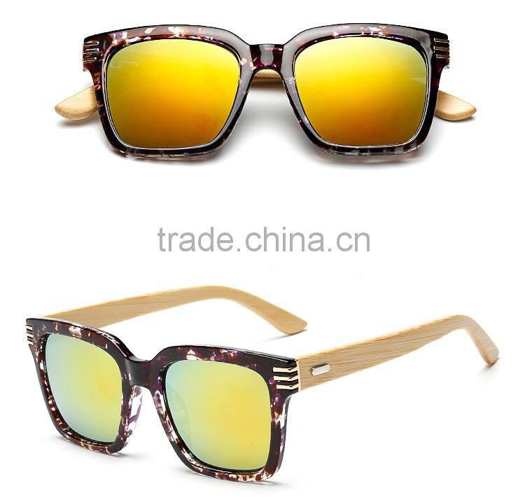 hot selling high quality plastic frame with handmade bamboo temple sunglasses