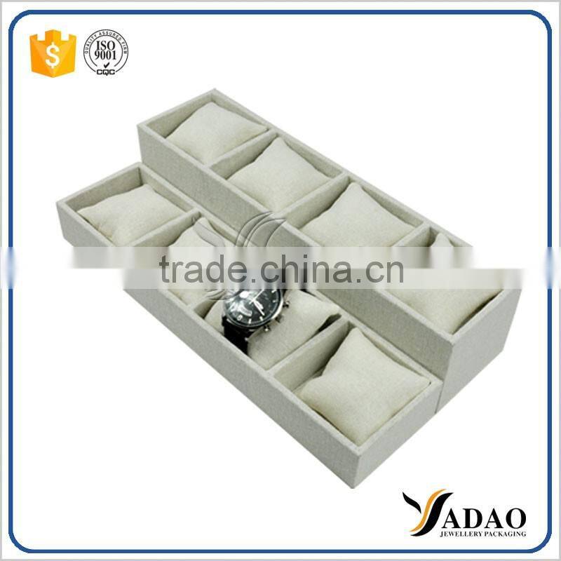 linen cover customize display trays watches wooden display tray