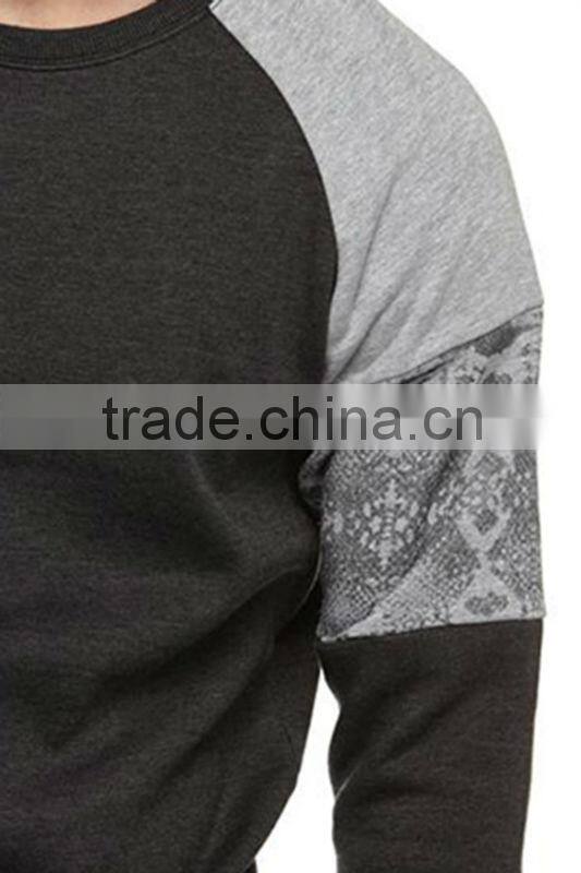 new fashion bulk wholesale mens crew neck raglan sleeves hoodie