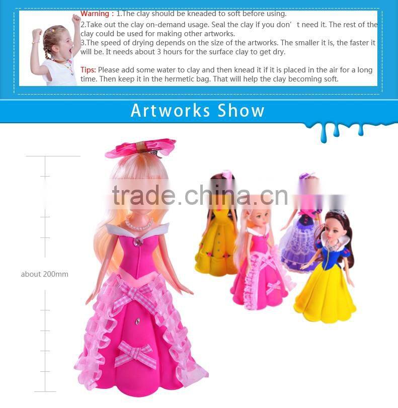 China Manufacture Clay Princess DIY Handmade Doll Barbie For Girls