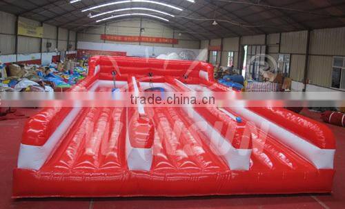 China WINSUN CE UL 10m long 3 racetrack inflatable bungee jumping run for sports competitions