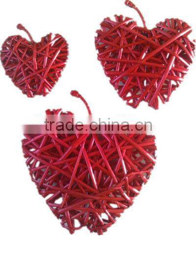 hanging white wicker heart for Christmas and wedding decorarion