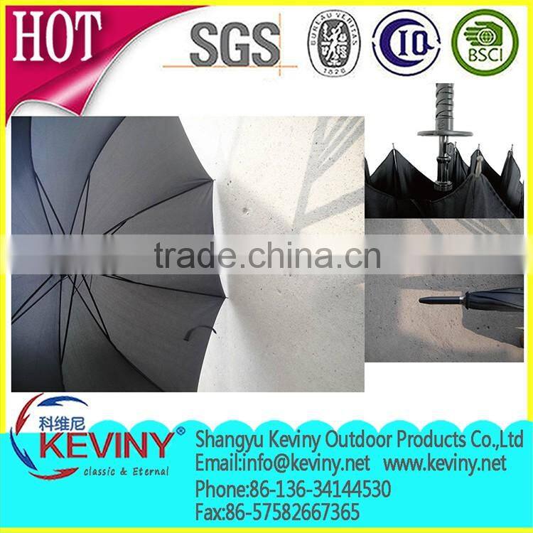 8K katana handle umbrella straight auto open umbrella with sword handle manufacture by china parasol factory