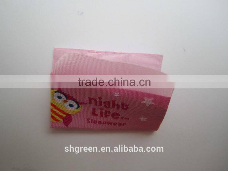 promotional loop fold woven label for staff coat