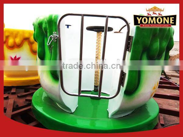 Top amusement park games rotating lotus flower mini tea cup rides for sale