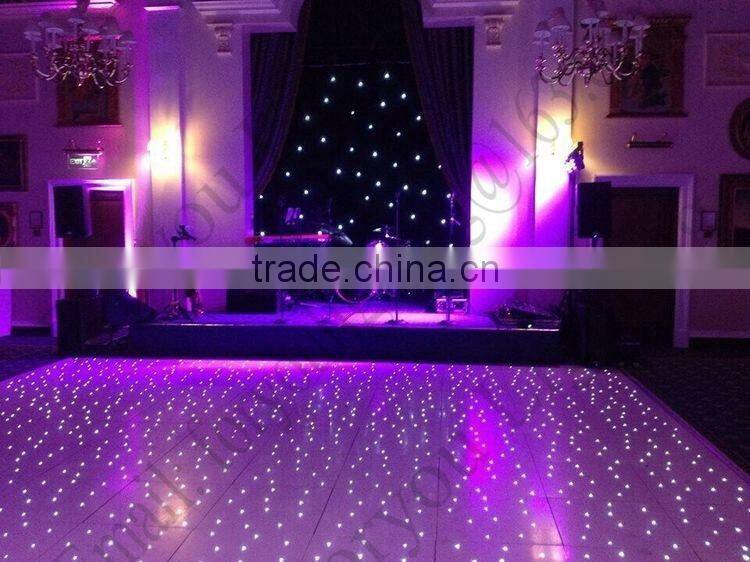 Hire White Gloss Wireless Remote Control Battery Twinkling Starlit LED Dance Floor For Wedding Party Disco Event