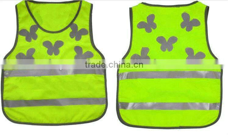 kids hi vis safety vest with logo printing for road safety, pink, red, green safety vests