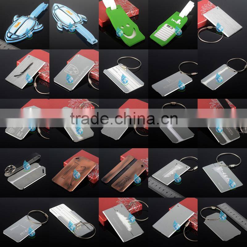 Antique copper engraved metal luggage tags