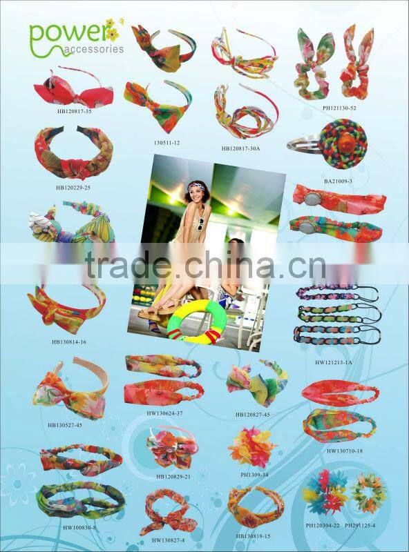 fabric flower hair scrunchie ,hair elastic band