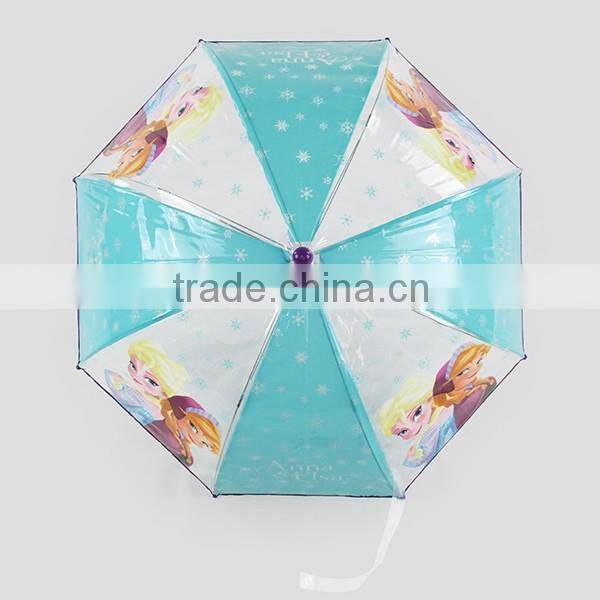 manual open plastic cartoon character print straight kids umbrella