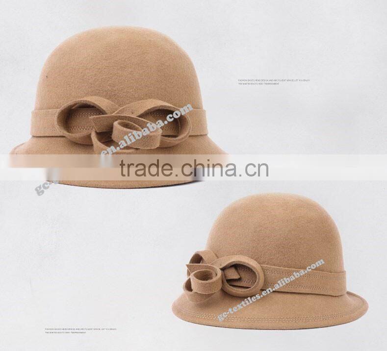 new hot product for 2014 fashion women promotional party felt hat wide brim bowknot