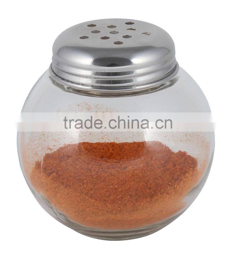 Ball shape pepper condiment set with stainless steel lid