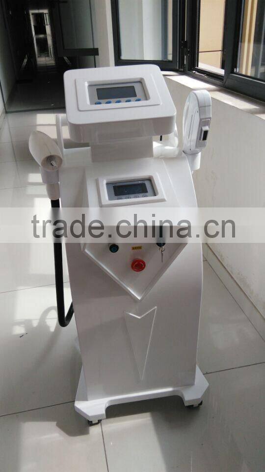 Double handles Elight IPL yag laser machine for hair removal and tattoo removal
