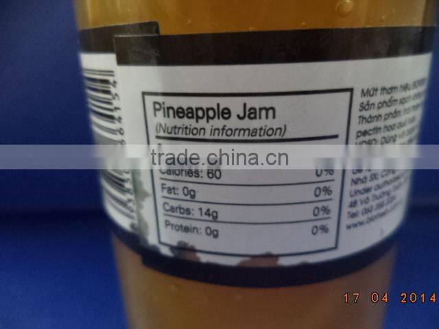 VIETNAM HIGH-QUALITY 250GR JAR PINEAPPLE JAM FMCG products