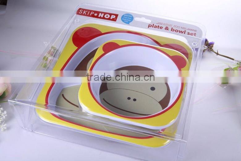 NEW Owl design melamine dinner set for children , bowl and plate set for children