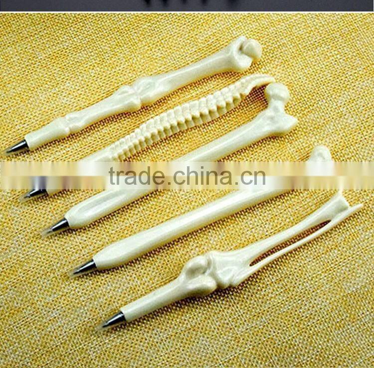 promotional wholesale cheap funny school office stationery mini cartoon plastic bone roller ball point pen