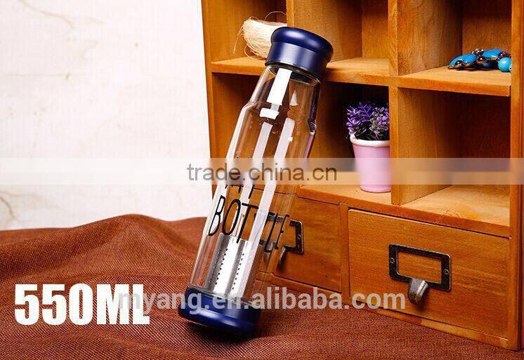 Factory price High quality My bottle glass tea infuser bottle/Tea filter water bottle/fruit juice glass bottle/water bottle