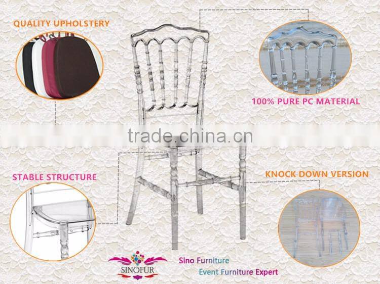 stackable resin pc plastic wedding napoleon chair