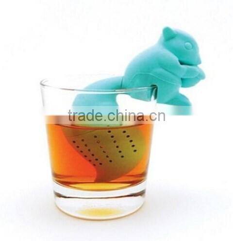 OEM&ODM Factory Squirrel Shape Silicone Tea Infuser,Silicone Tea Strainer,Silicone Tea Holder