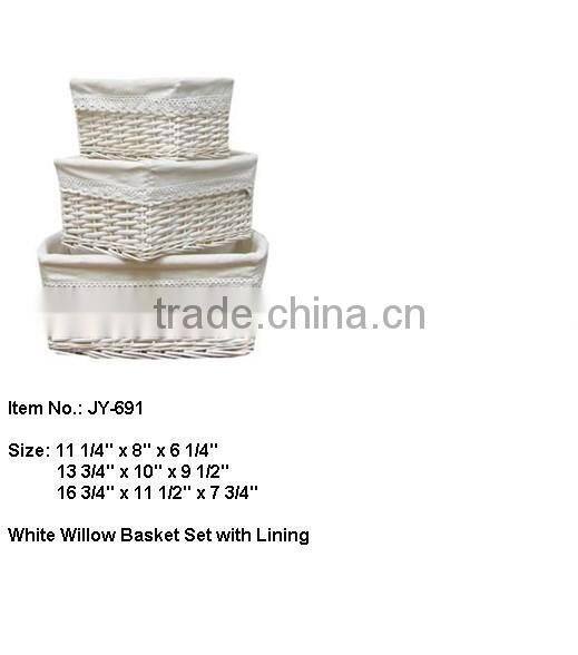 Dark brown wicker laundry basket Set With Liner