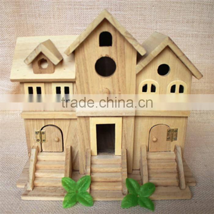 Wood villa building kids wood building kits miniature building wood prefab building for sale