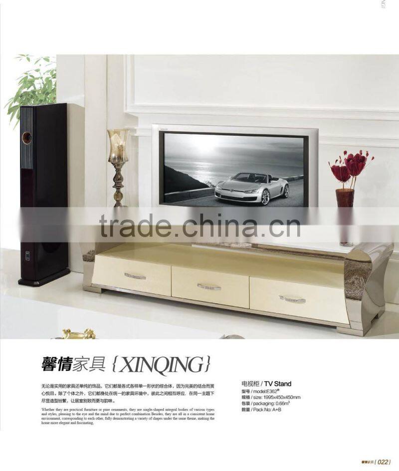 E362 Living Room Modern TV Lcd Wooden Cabinet Designs