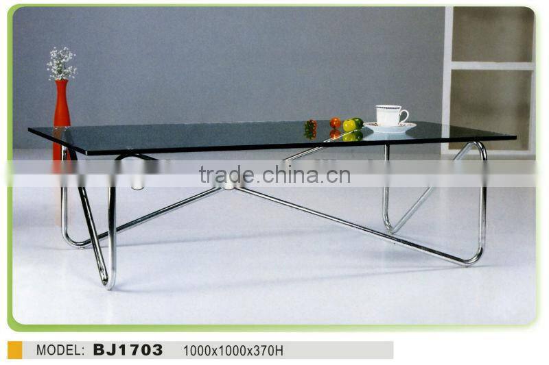 Modern Rectangular Glass Coffee Table With Metal Legs/glass Top Stainless Steel Base Coffee Table/ with glass top