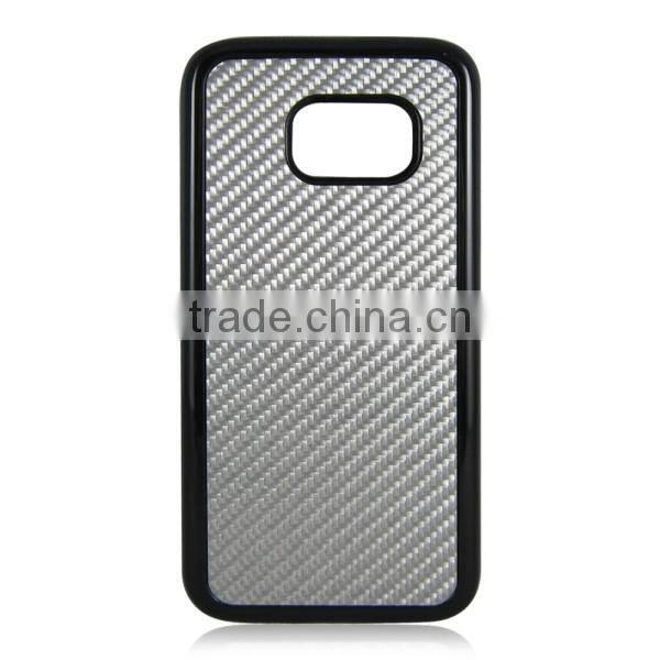 Silver twil carbon fiber case ,shiny carbon fiber phone case for Samsung S7
