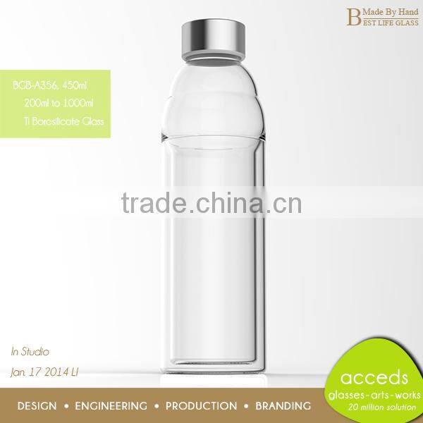 Handmade High Quality Borosilicate Glass Tea Travel Bottle