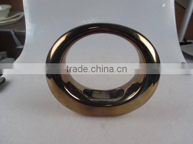 electroplated gold round ceramic vase