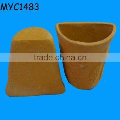 Half flower pot natural clay flower pot