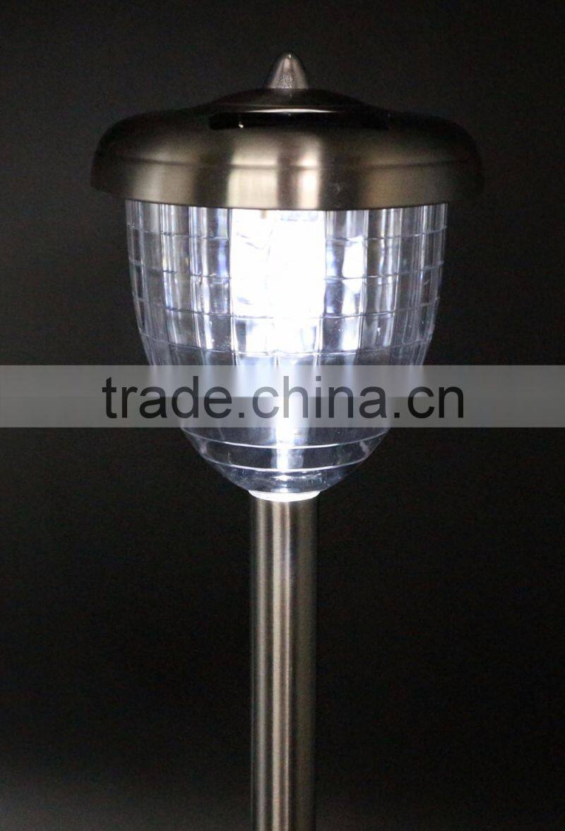 2-PC Stainless Steel Solar Path Light Outdoor LED Landscape Lawn Garden Lamp - 158 mm