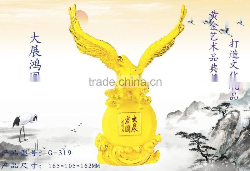 24k gold plated eagle figurine for business gifts