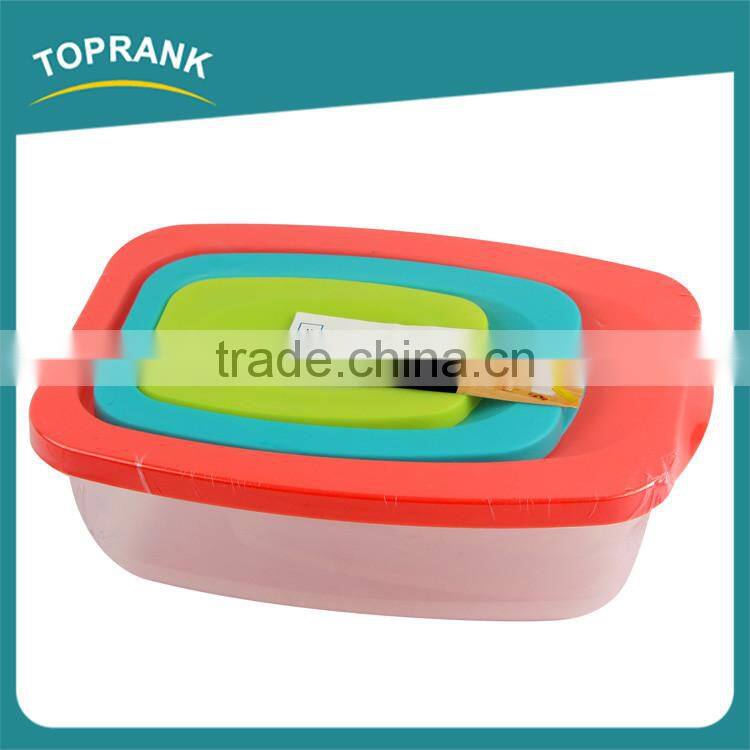 Various shapes 3pcs vegetables fruits fresh container plastic crisper box for food