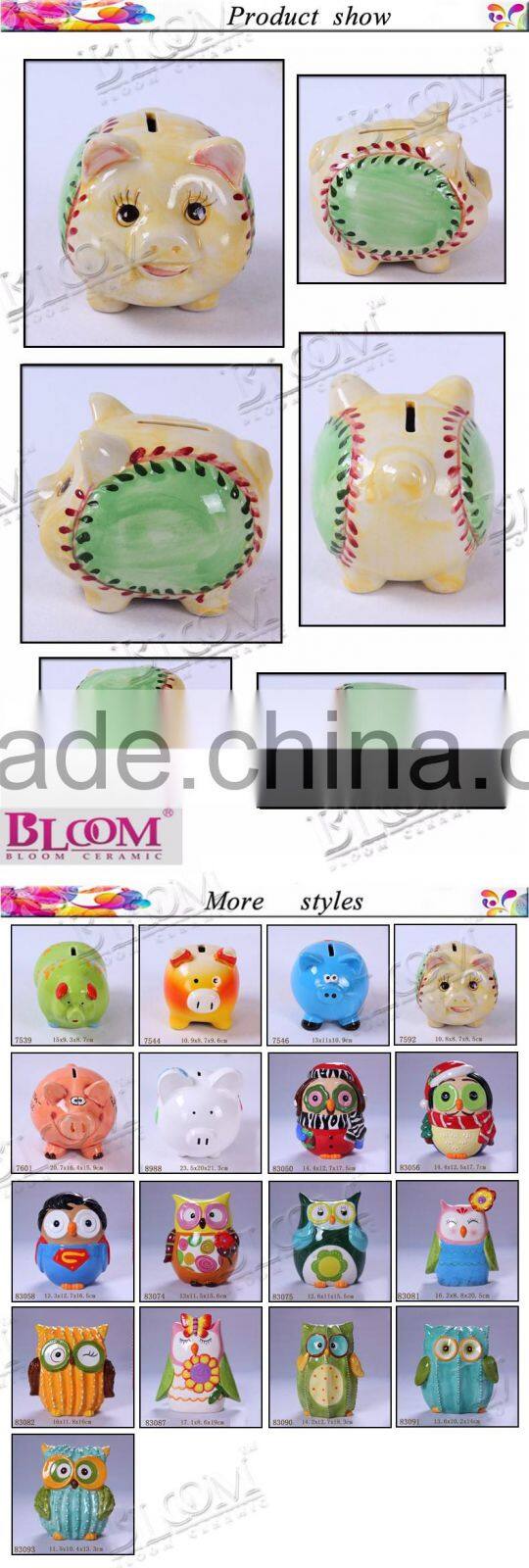 personalized pig shape ceramic money saving box