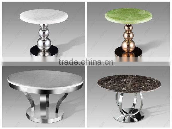 New model living room furniture,Stainless steel coffee table with tempered glass top