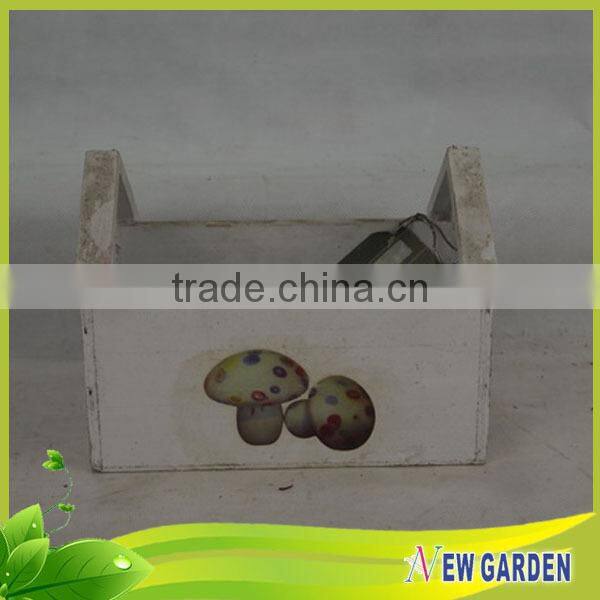 Modern Outdoor White Wood Planter,House Shape Flower Pot