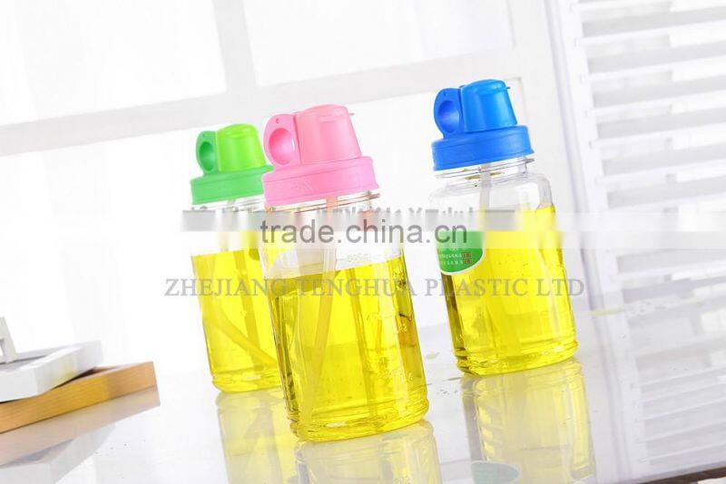 Pink Lid Plastic Baby Bottle Eco-friendly clear Baby Bottle with Straw