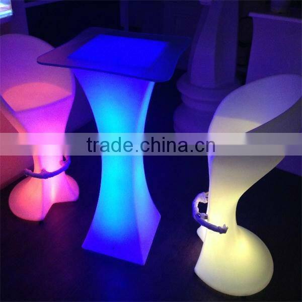Purple Plastic Illuminated Led Cube Chair Light Up Chair