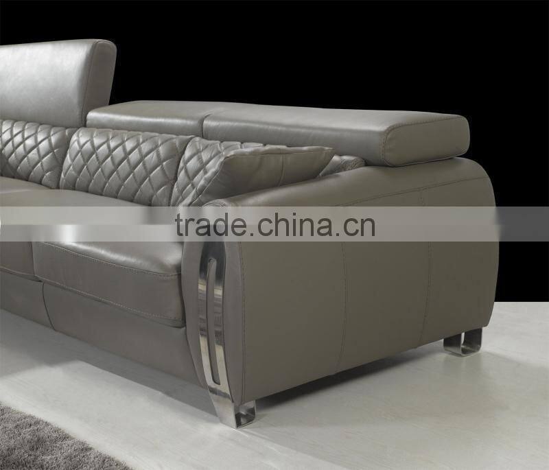 JR8033 elegant chic contemporary brown coffee cow leather L shape living room luxury sofa set home furniture new alibaba design