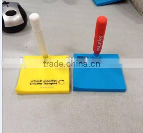 2015 hot sale square shape silicone rewritable memo pad